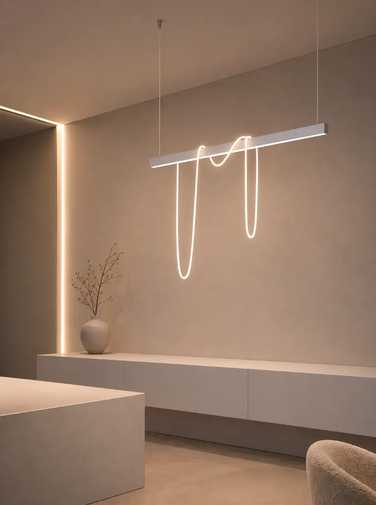 Line colgante plata con neon 360º.webp